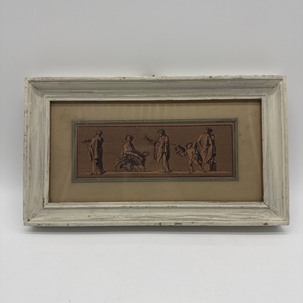 Neoclassical Etching Bacchic Rite Herculaneum Framed Wall Art Antique Classic